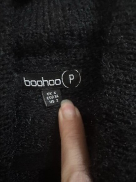 Black Turtle Neck Sweater Dress Size Small With Tie Belt - Picture 3 of 4